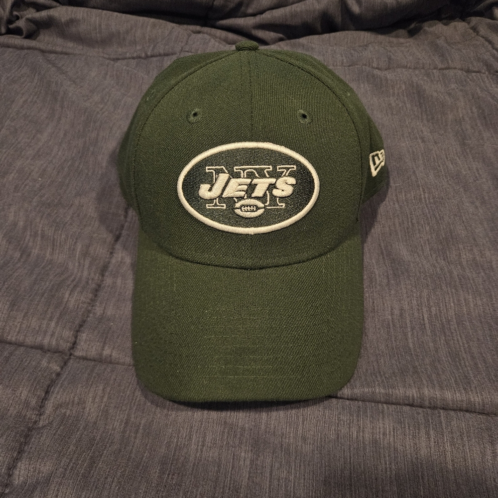 New Era Jets Olive Green Velcro Adjustable Hat